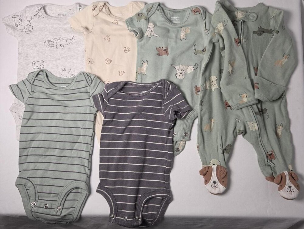 Carter's Baby Bodysuits and Footed Sleepers Set - Dog Print